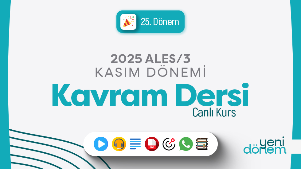 2025 - ALES/3 Kasım Dönemi - Kavram Dersi