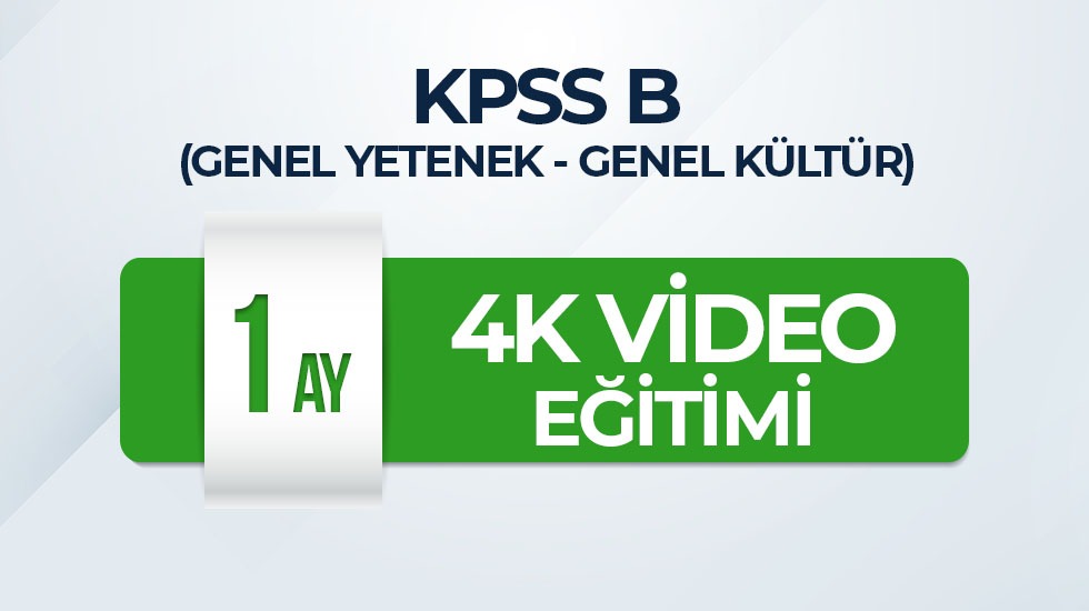 KPSS B - 1 Aylık 4K Video Eğitim Paketi