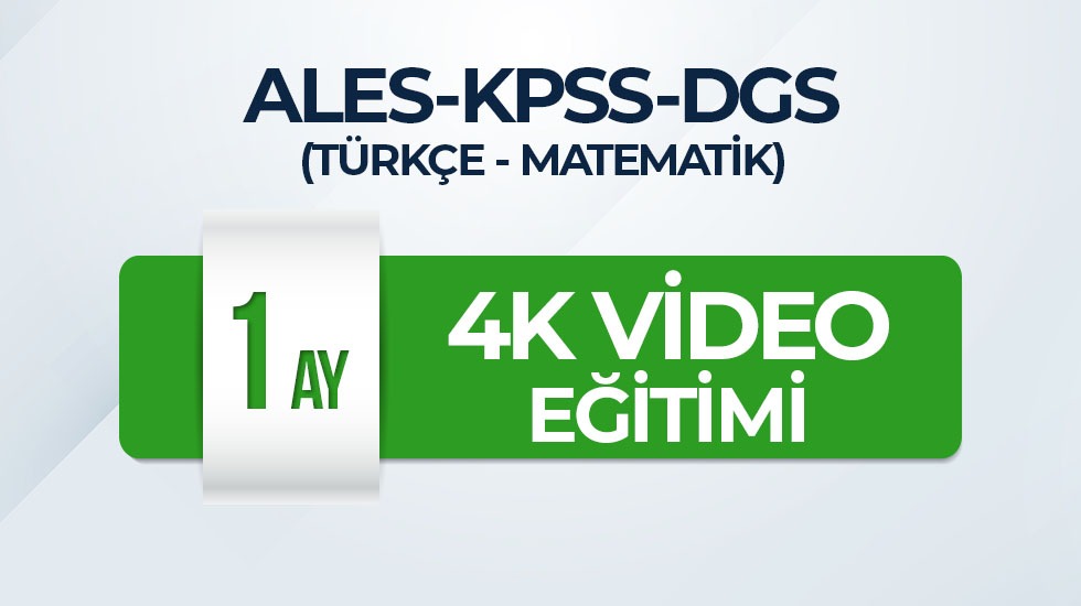 ALES - 1 Aylık 4K Video Eğitim Paketi