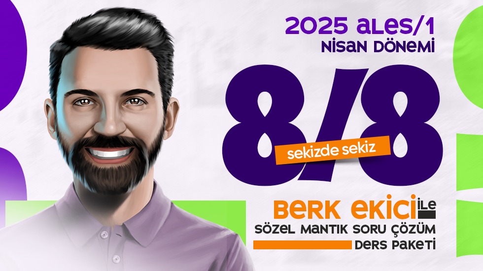 CANLI EĞİTİM - Berk Ekici ile 8/8 Sözel Mantık Soru Çözüm Dersi