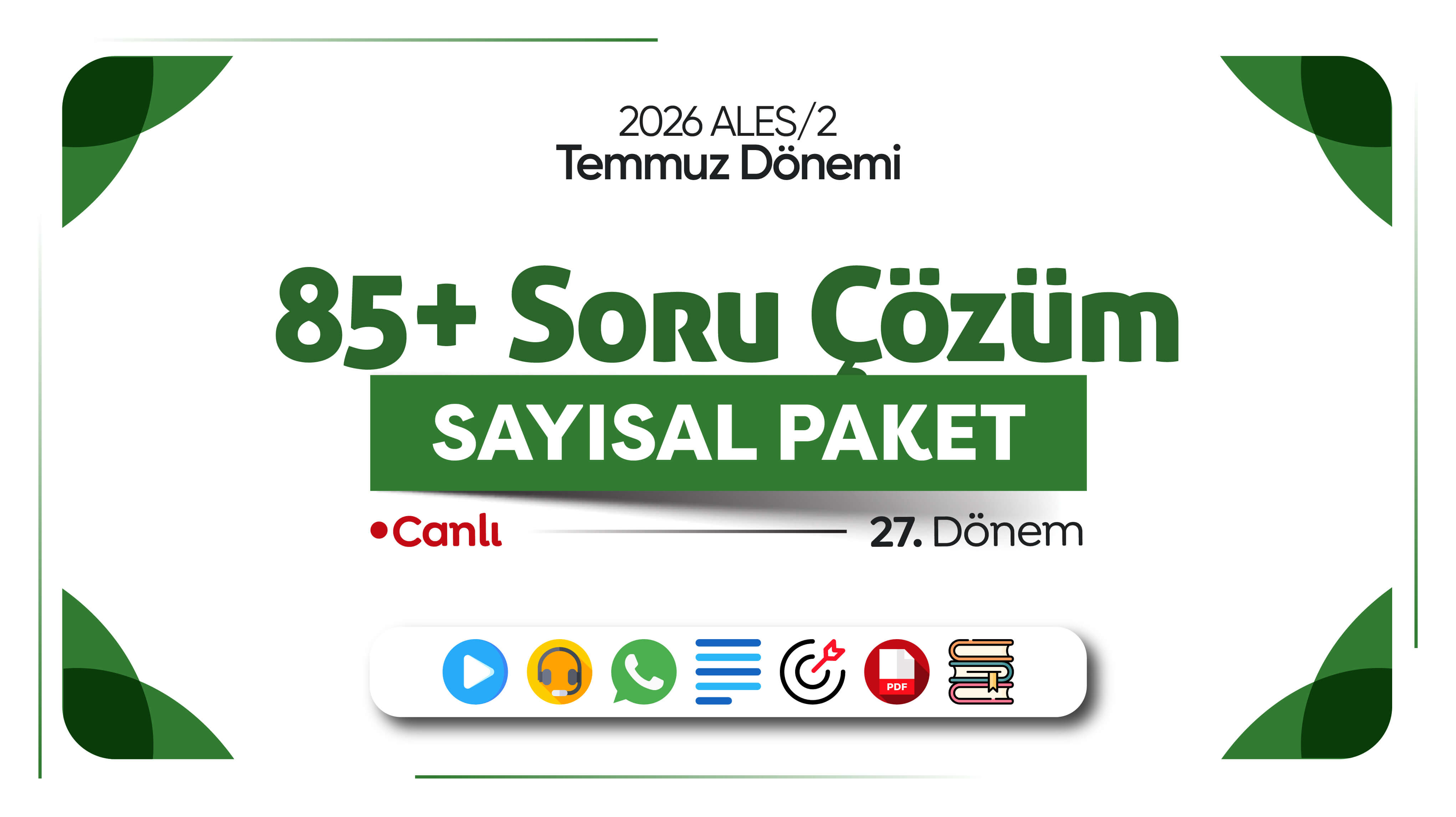 2026 - ALES/2 Temmuz Dönemi - 85+ Sayısal Soru Çözüm Paketi