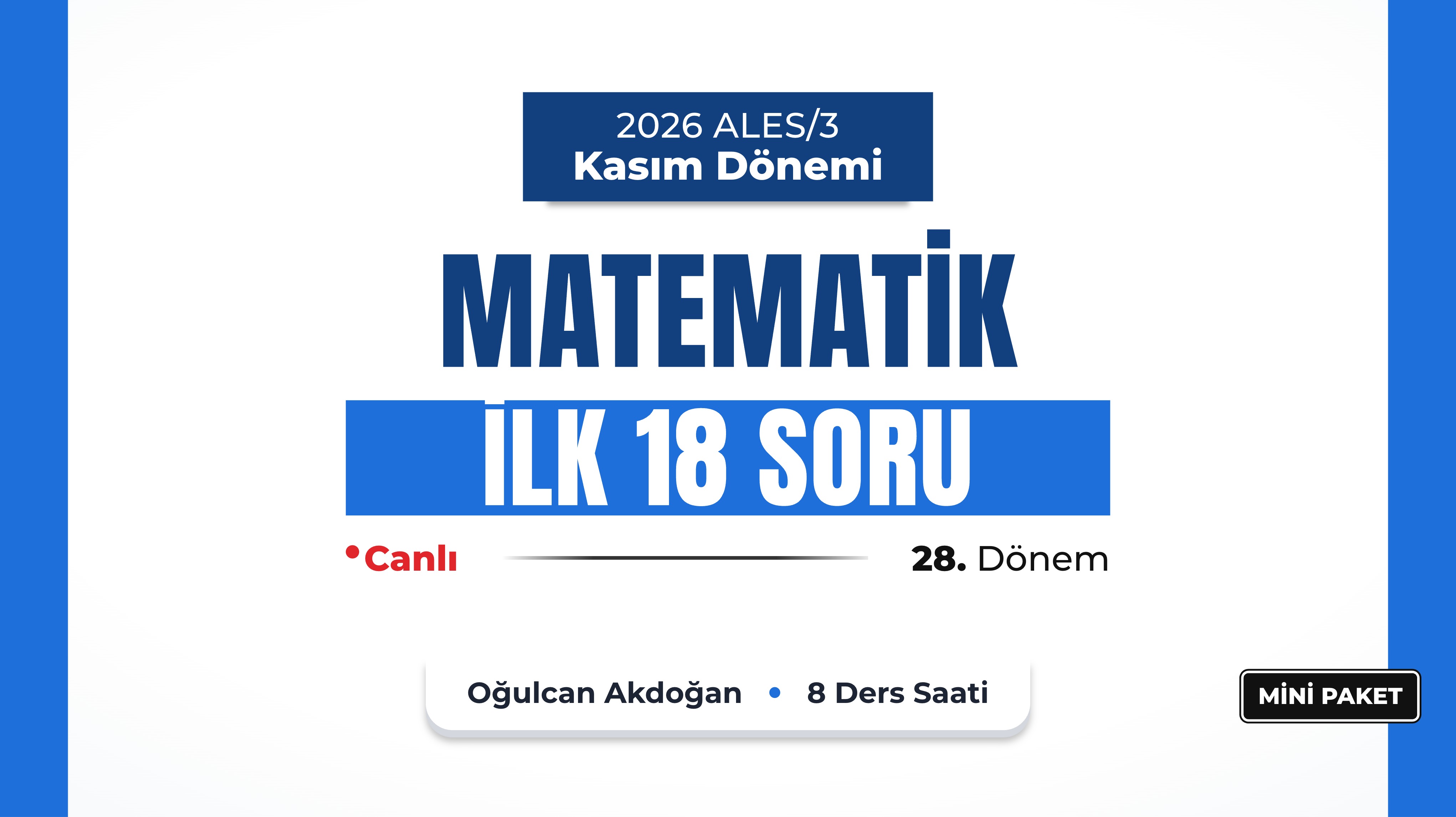 2026 - ALES/3 Kasım Dönemi - Matematik İlk 18 Soru