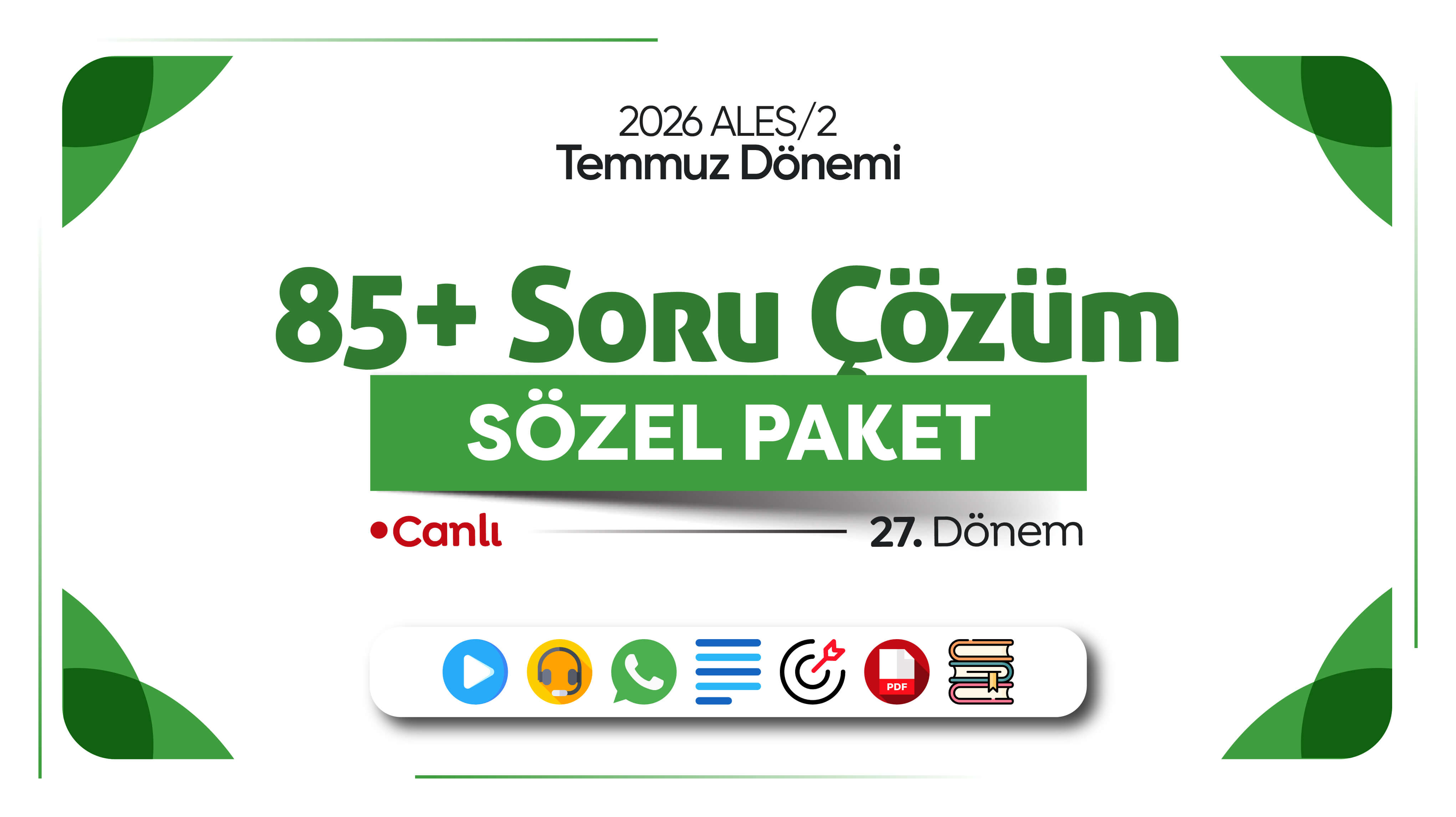2026 - ALES/2 Temmuz Dönemi - 85+ Sözel Soru Çözüm Paketi