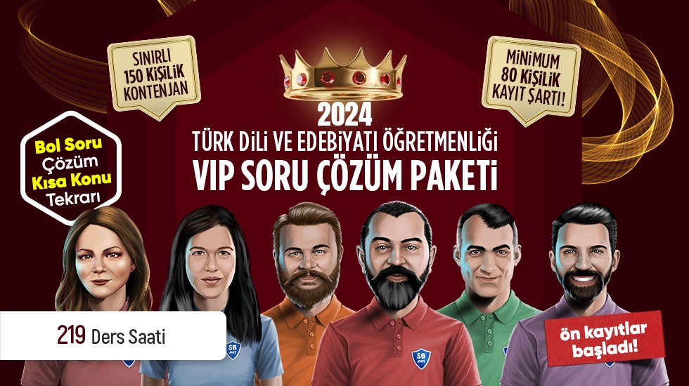 2024 - ÖABT Türk Dili ve Edebiyatı - VIP Soru Çözüm ve Konu Tekrarı