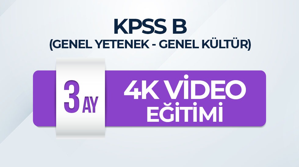 KPSS B - 3 Aylık 4K Video Eğitim Paketi