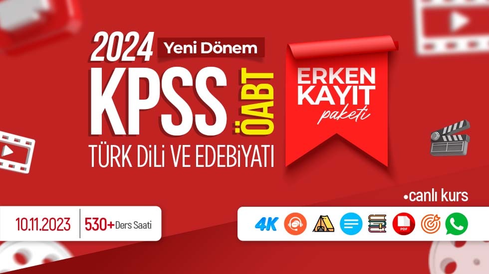 ERKEN KAYIT - 2024 - ÖABT Türk Dili ve Edebiyatı - Canlı Kurs ve Kampı