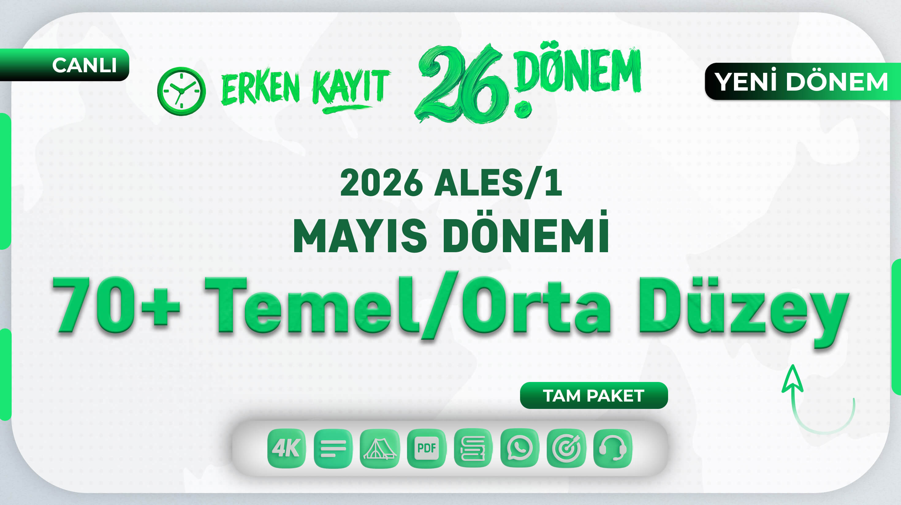 2026 - ALES/1 Mayıs Dönemi - 70+ Temel/Orta Düzey