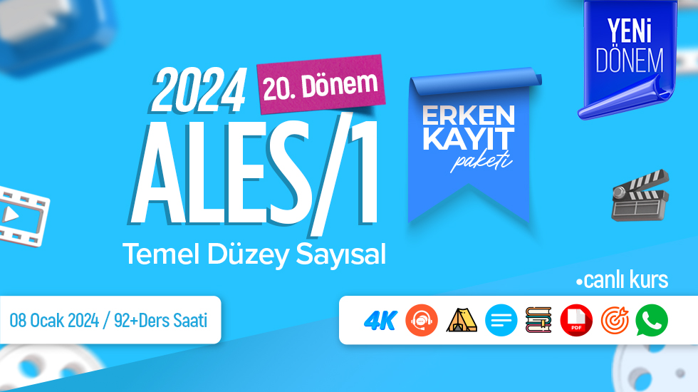 2024 - ALES/1 Nisan Dönemi - Temel Düzey Sayısal