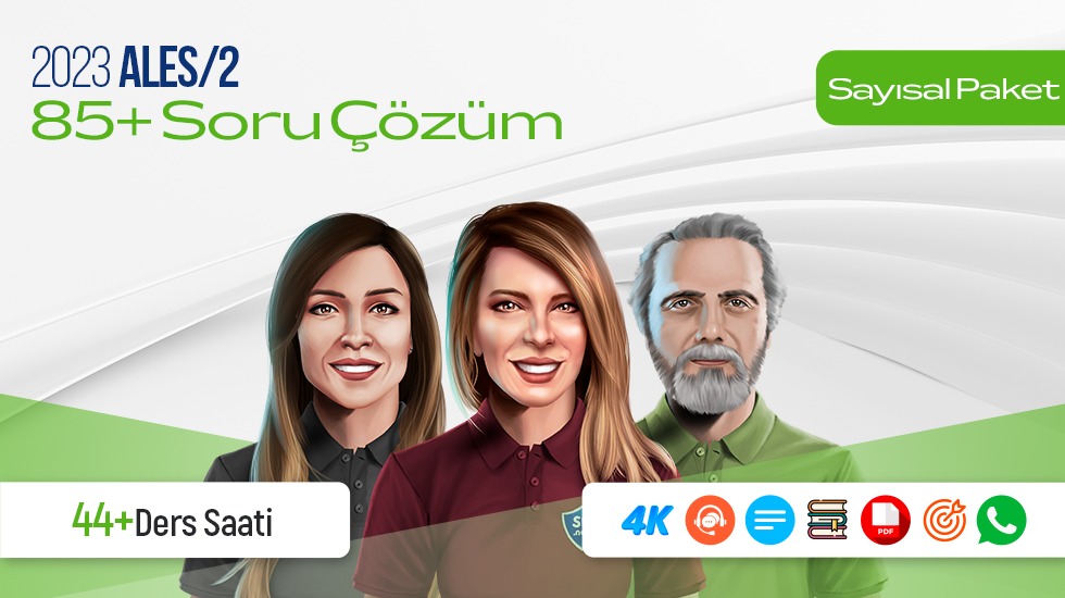 2023 - ALES/2 Ağustos Dönemi - 85 Plus Sayısal Soru Çözüm Paketi
