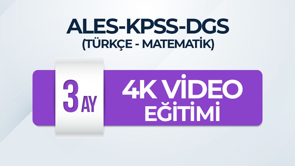 ALES - 3 Aylık 4K Video Eğitim Paketi