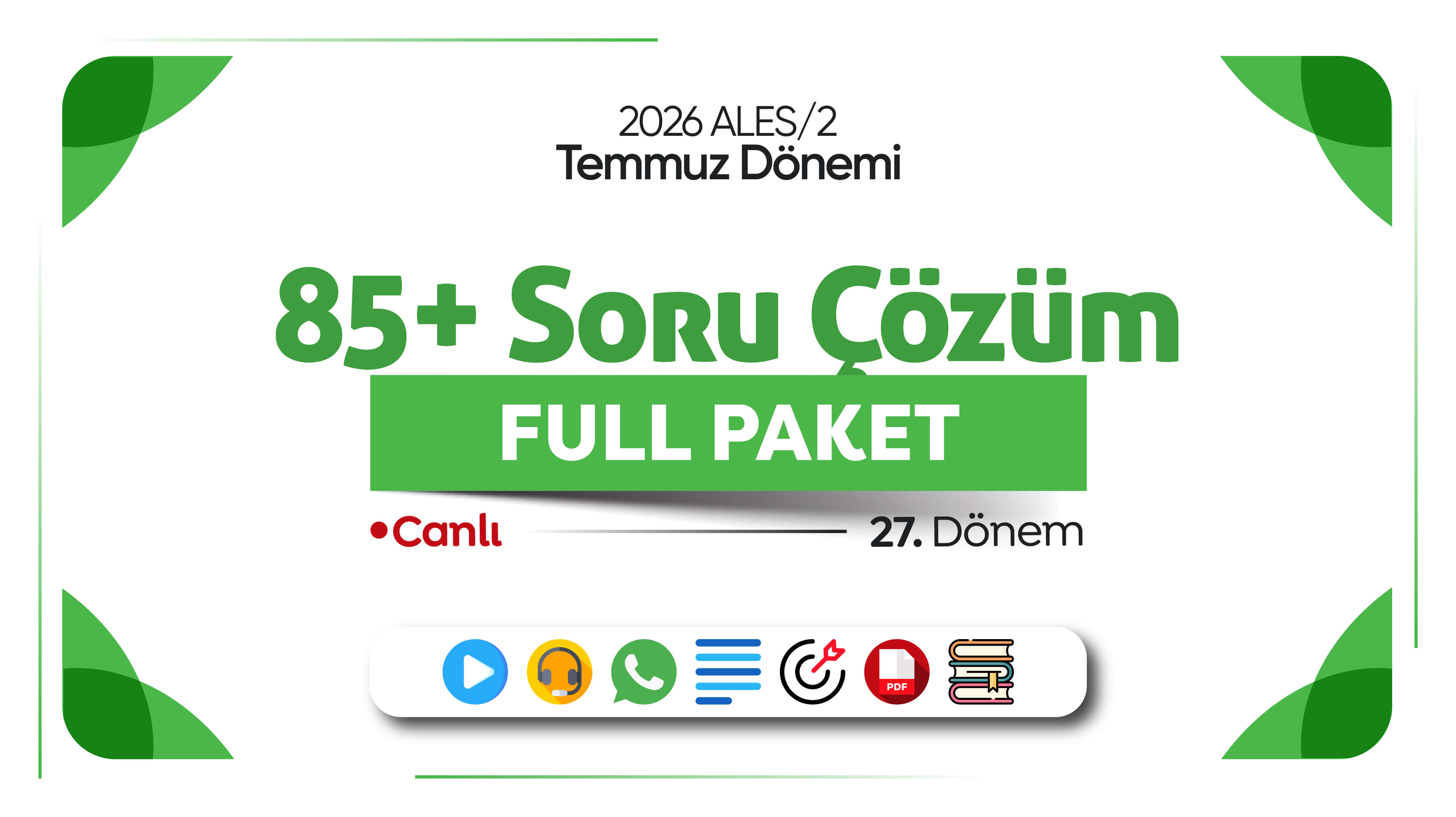 2026 - ALES/2 Temmuz Dönemi - 85 Plus Soru Çözüm Paketi