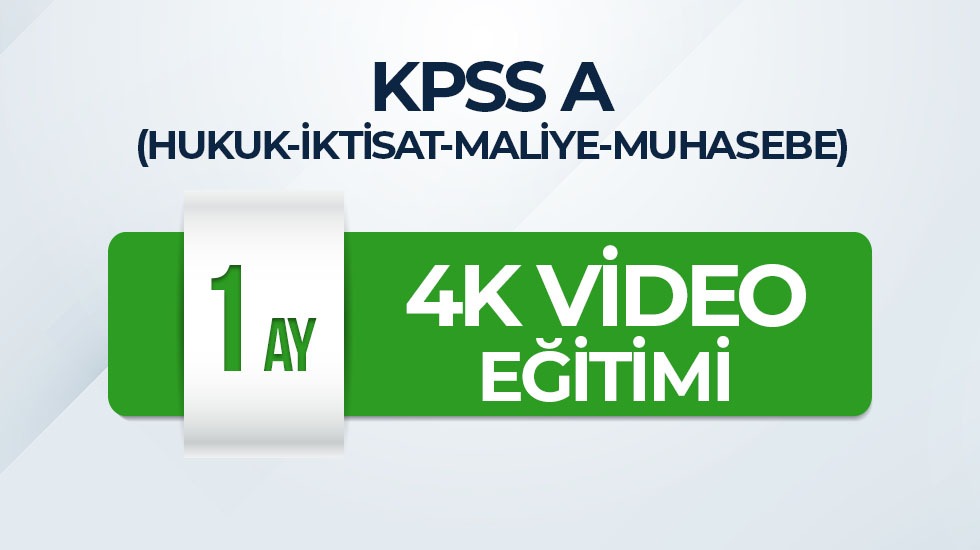 KPSS A - 1 Aylık 4K Video Eğitim Paketi