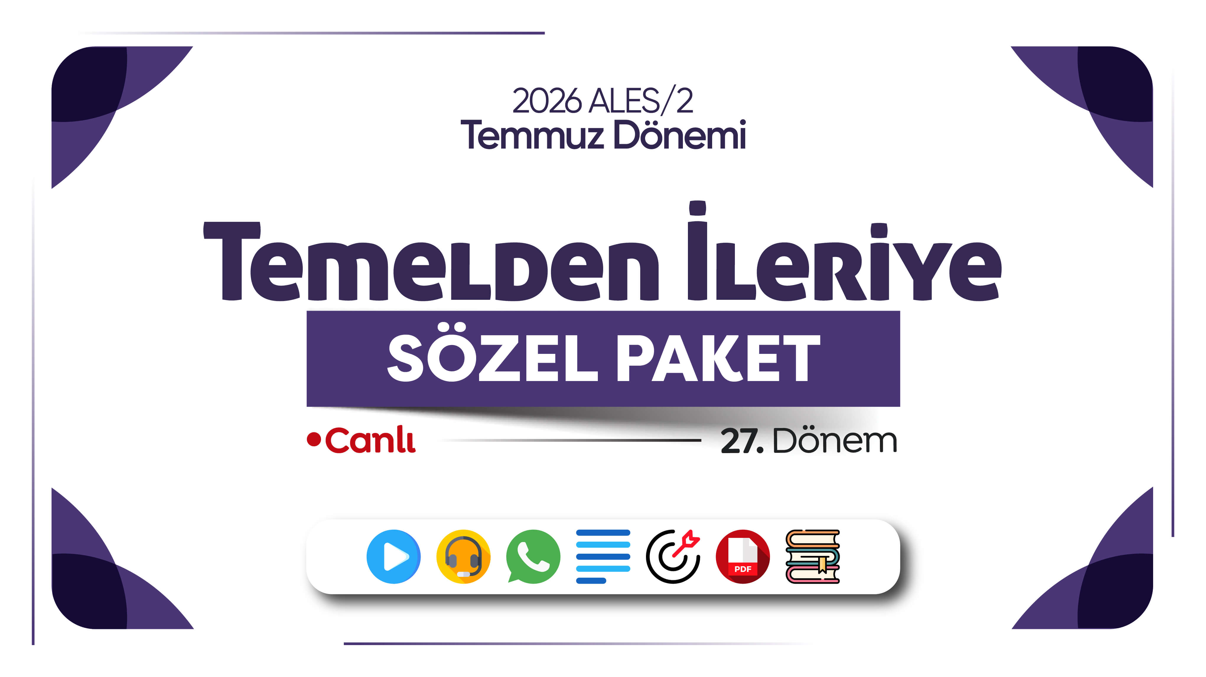 2026 - ALES/2 Temmuz Dönemi - Temelden İleriye Sözel