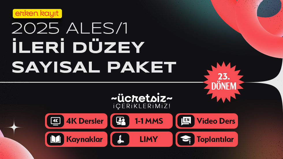 2025 - ALES/1 Nisan Dönemi - İleri Düzey Sayısal